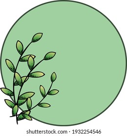 Vector illustration, Twigs with leaves and a place for inscriptions