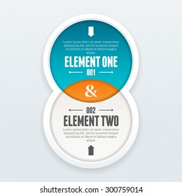 Vector illustration of twin element infographic design elements.