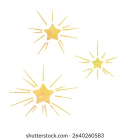 Vector illustration of twinkle stars. Hand-drawn illustrations in watercolor.