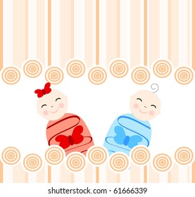 vector illustration of the twins.