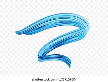 Vector illustration: Twisted blue color flow liquid shape. Acrylic paint sroke. Modern design