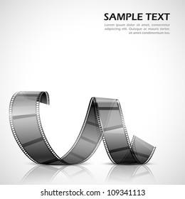 Vector Illustration Of Twisted Filmstrip Against Abstract Background