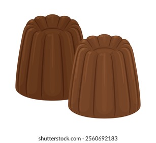 Vector illustration of two canelés