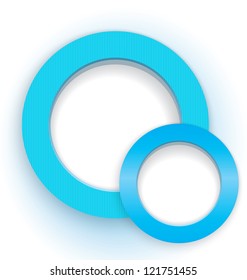 Vector illustration of two 3d round textured and glossy modern borders