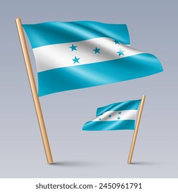 Vector illustration of two 3D-style flag icons of Honduras isolated on light background. Created using gradient meshes, EPS 10 vector design elements from world collection