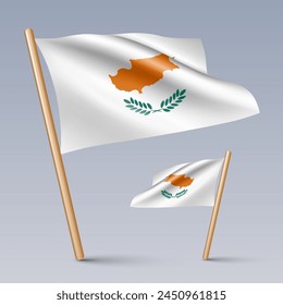 Vector illustration of two 3D-style flag icons of Cyprus isolated on light background. Created using gradient meshes, EPS 10 vector design elements from world collection