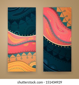 Vector Illustration of Two Abstract Banners