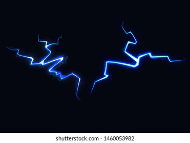 	
Vector Illustration of Two Abstract Blue Lightnings on Black Background. Blitz Lightning Thunder Light Sparks Storm Flash Thunderstorm. Power Energy Charge Thunder Shock