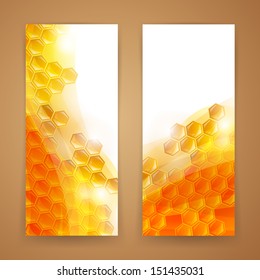 Vector Illustration of Two Abstract Honey Banners