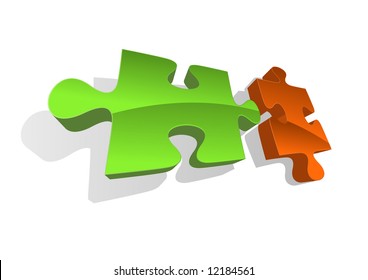 Vektorgrafik zweier abstrakter Puzzleteile