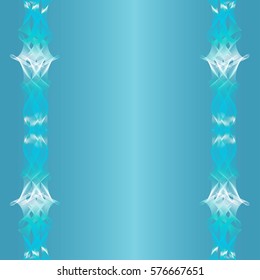 Vector illustration of two abstract turquoise and white columns on the blue background.
