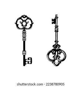 ilustración vectorial de dos claves antiguas