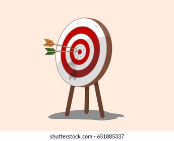 Vector illustration two arrows get the target