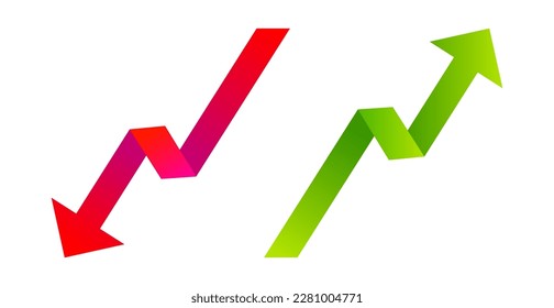 Vector illustration of two arrows. Vector icons of arrow up and down.