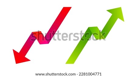 Vector illustration of two arrows. Vector icons of arrow up and down.