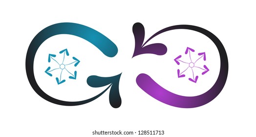 Vector illustration of two arrows on white background.