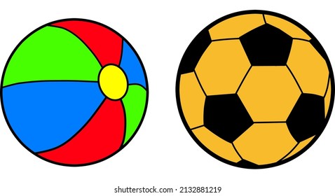 Vector illustration two balls different 
