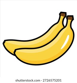 Ilustração vetorial de duas bananas com fundo branco