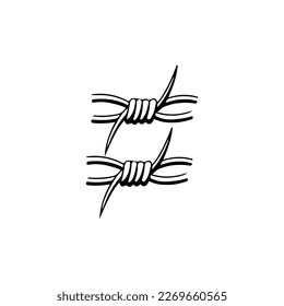 vector illustration of two barbed wires