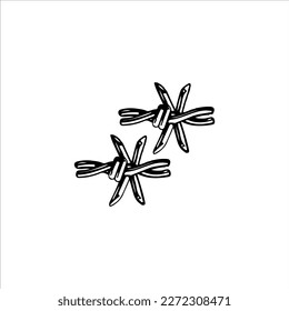 vector illustration of two barbed wires