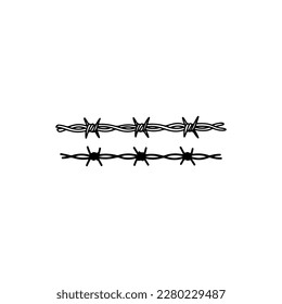 vector illustration of two barbed wires