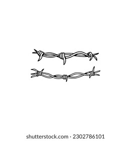 ilustración vectorial de dos alambres de púas