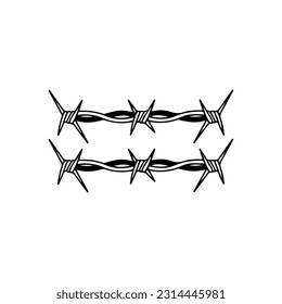 vector illustration of two barbed wires