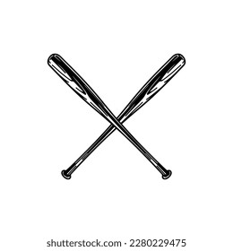 vector illustration of two baseball bats