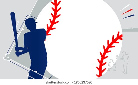 Vector illustration of two baseball player in action. Sport concept