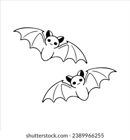 vector illustration of two bat characters