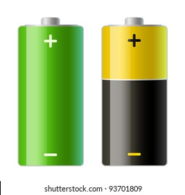 vector illustration of two batteries icons