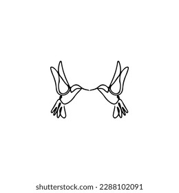 ilustración vectorial del concepto de dos líneas de aves