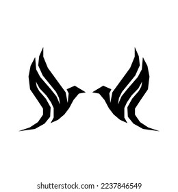 vector illustration of two birds making love. very suitable as a picture for coloring and education.