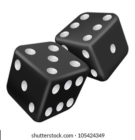 Vector illustration of two black dice