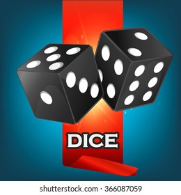 Vector illustration of two black dice