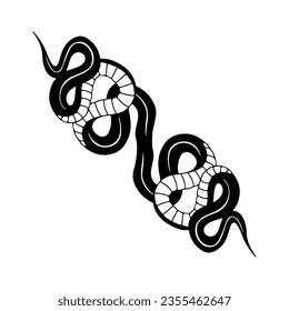vector illustration of two black snakes concept