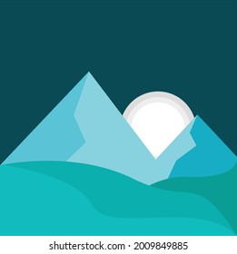 vector illustration of two blue mountains scenery, can be used as wallpaper, etc.