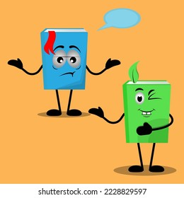 vector illustration of two book characters