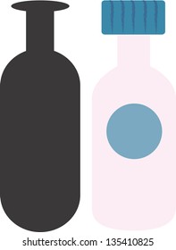 Vector illustration of two bottles