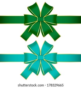 Vector Illustration of Two bow - green and  turquoise