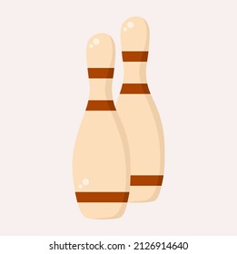 Vector illustration of two bowling pins for bowling, perfect for sports advertising