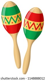 Vektorgrafik von zwei bunten, dekorierten Maracas.