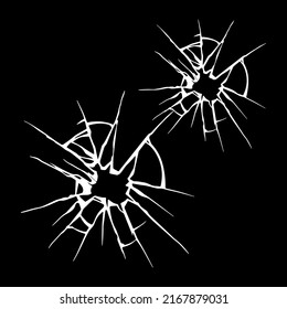 vector illustration of two broken glass