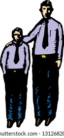 Vector illustration of two brothers