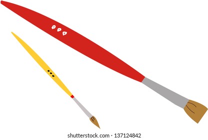 Vector illustration of two brushes