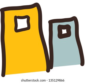 Ilustração vetorial de dois edifícios