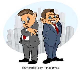 Vector illustration of a two businessman standing