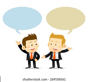 Ilustración vectorial de dos empresarios que discuten por negocios