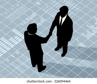 Vector illustration of a two businessmen handshake