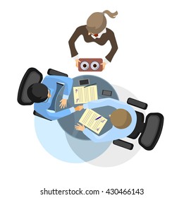 Vector illustration of a two businessmen negotiation